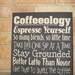 Kitchen COFFEEOLOGY, Hand Painted Primitive Wood Sign, Typography, Subway Art, Kitchen, Dawnspainting, Home Decor