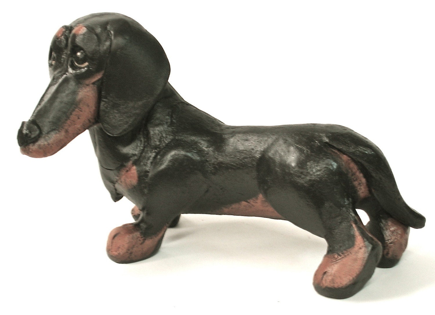 Dachshund Sculpture -  Black and Tan - Midsize