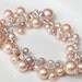 Peach Pearl Bracelet. Bridesmaids Bracelet, Chunky Pearl Bracelet. Freshwater Pearl Crystal Jewelry for the Beach Wedding