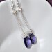 Purple Earrings, Bridesmaid Earrings, Bridesmaid Jewelry. Tanzanite Crystal Earrings. Long Earrings. Teardrop Earrings, Bridesmaid Jewellery