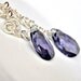 Purple Earrings, Bridesmaid Earrings, Bridesmaid Jewelry. Tanzanite Crystal Earrings. Long Earrings. Teardrop Earrings, Bridesmaid Jewellery