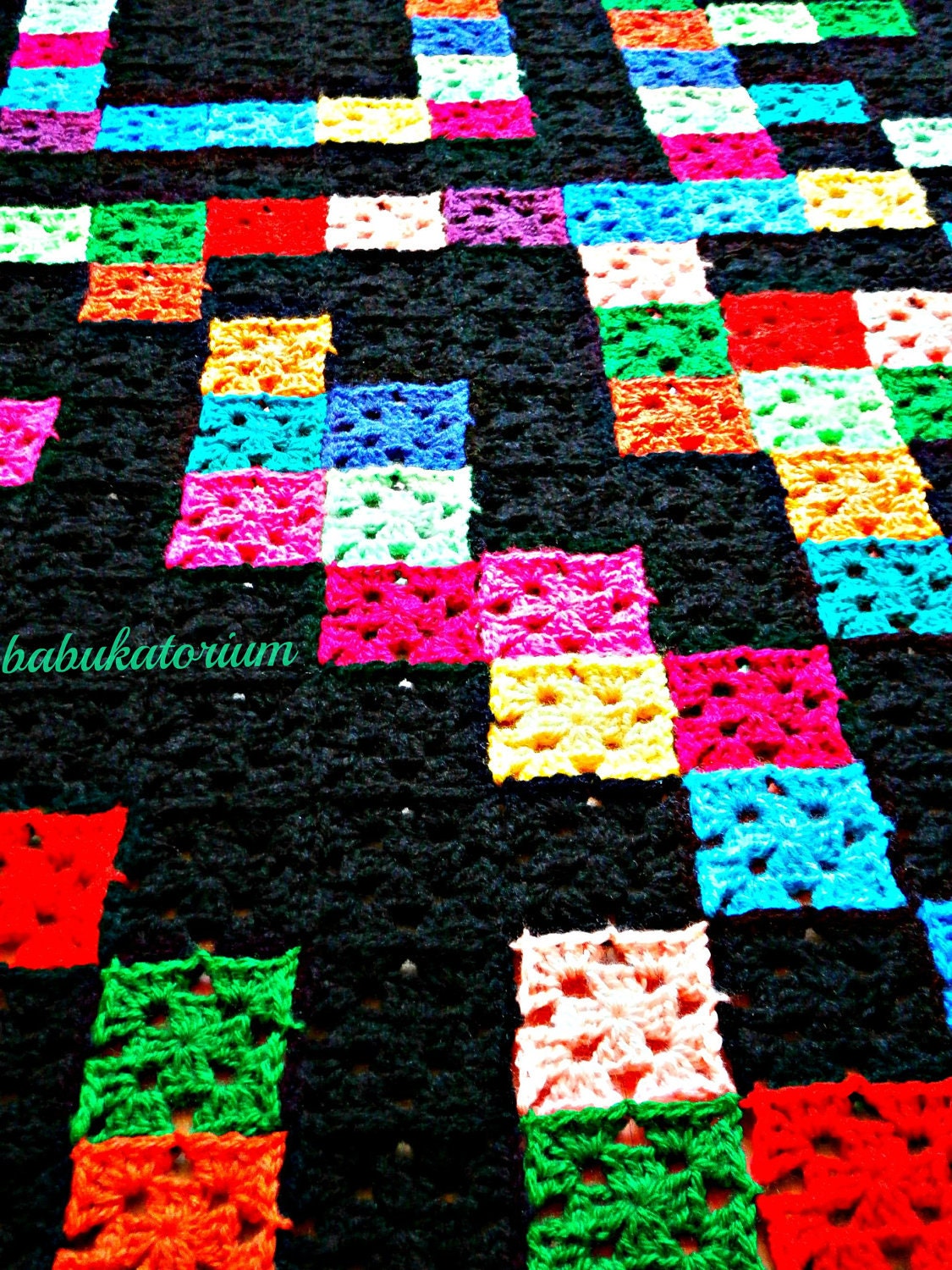 Qr Code Pixel Crochet Blanket