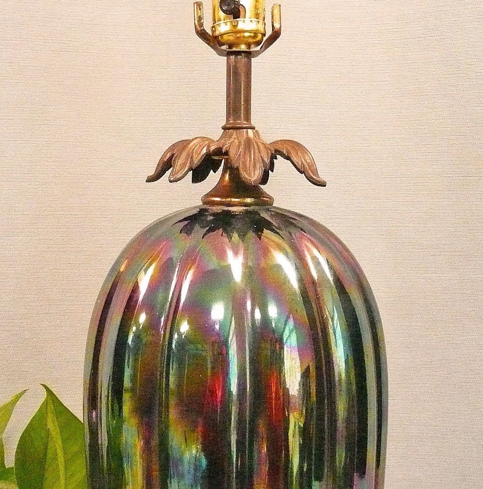 Vintage Blue Art Deco Table Lamp