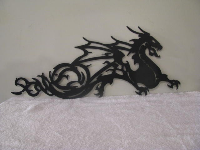 Dragon Metal Silhouette Wall Yard Art by Cabin Hollow