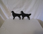 Golden Retriever 2 Hook Leash Holder Dog Metal Wall Yard Art Silhouette