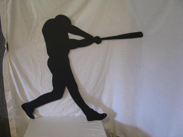 Baseball Player 2 Metal Sports Wall Yard Art Silhouette
