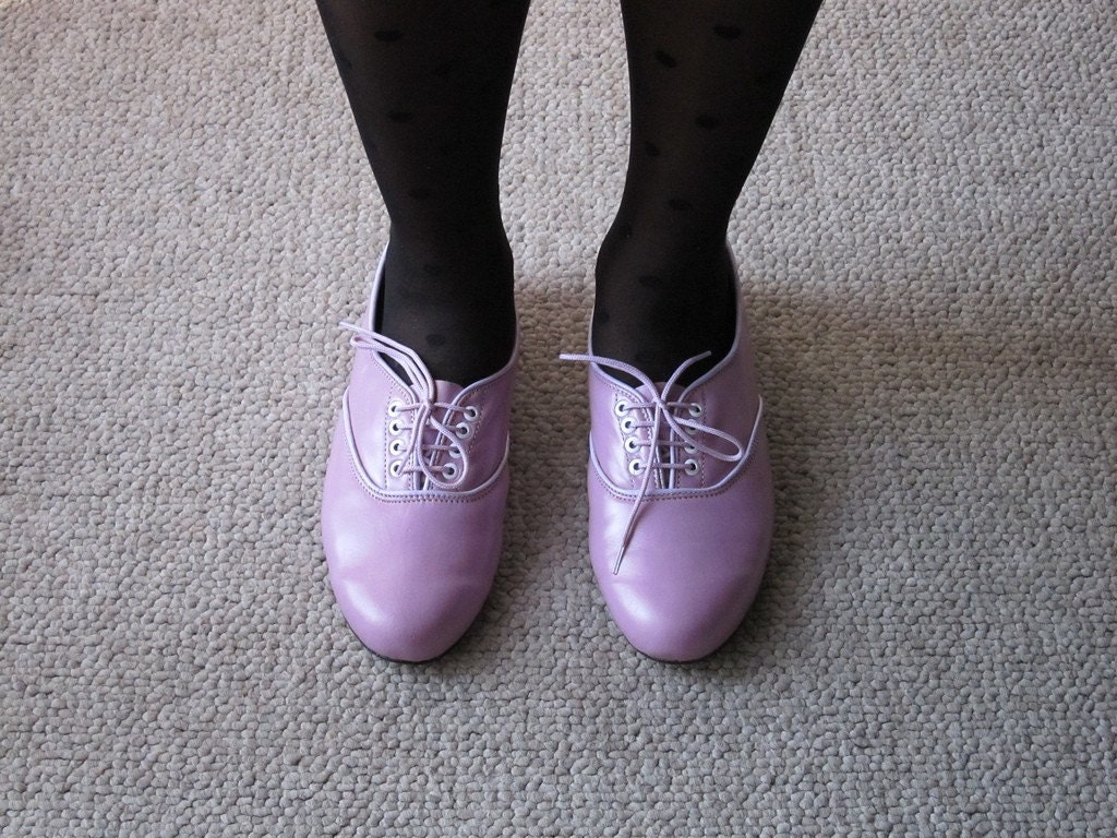 Pony oxfords flats in pastel tones