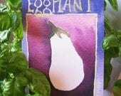 Three Eggplant Postcards, gardening quotation on back, 4 in x 6 in, silky smooth cardstock