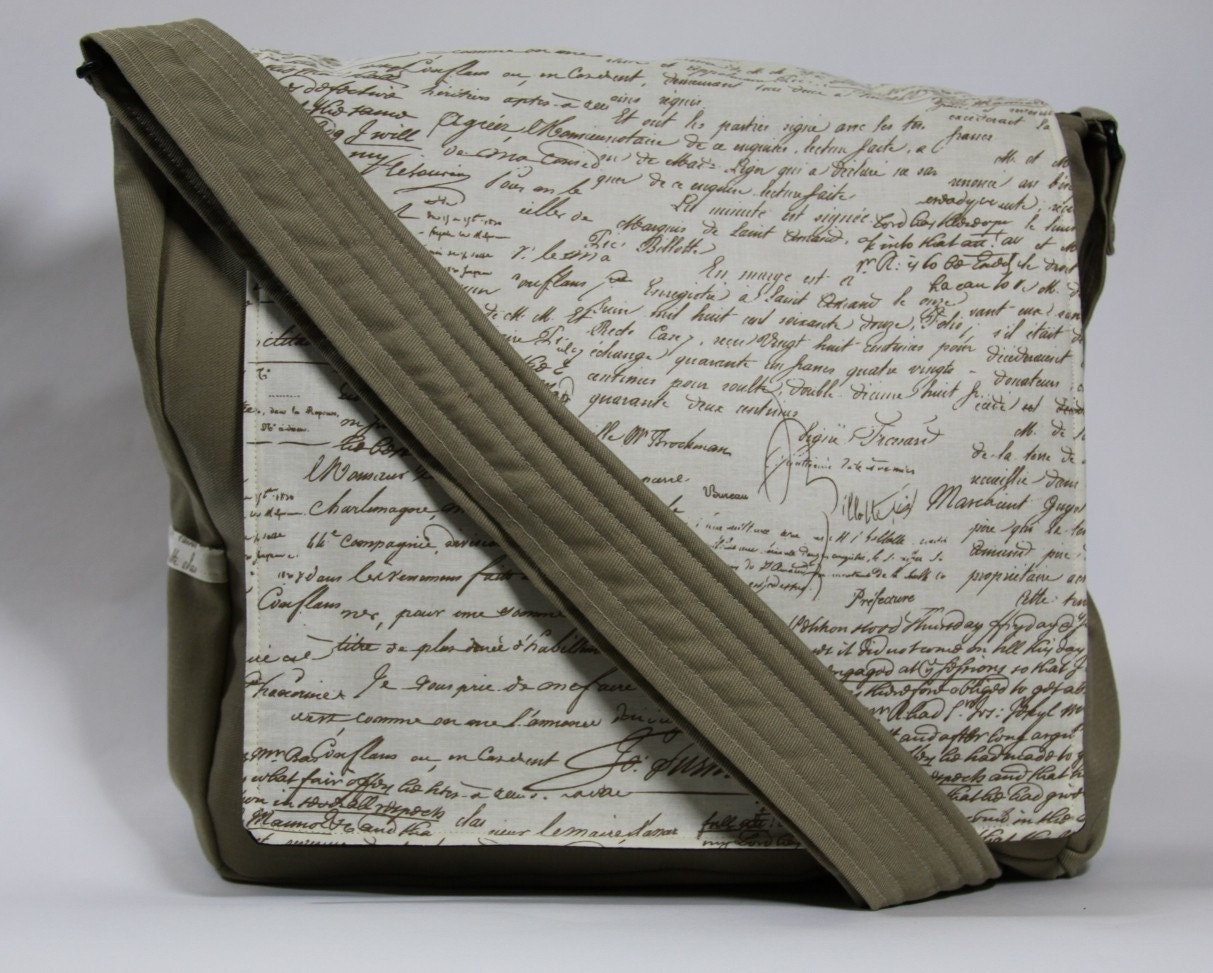 Old Script Messenger Bag - School or Diaper Bag