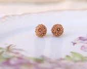 Tiny Taupe Dahlia Earrings