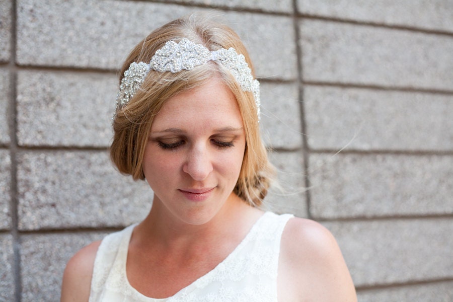 Luxe Crystal Bridal or Special Occasion Tie Headband, Halo, or Sash