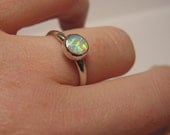 Cute opal ring in sterling silver for stacking or solo wear