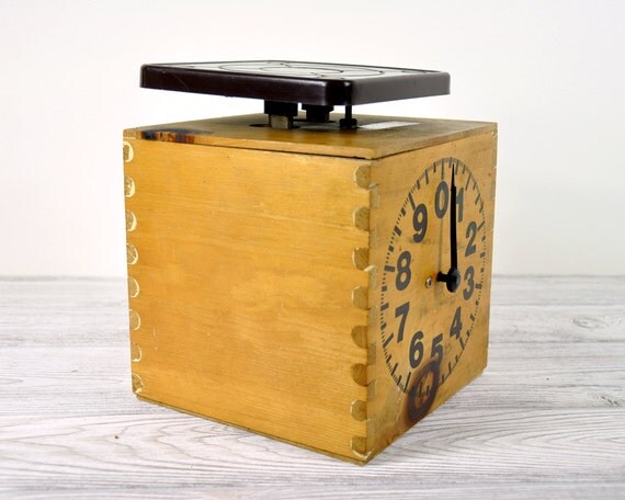 RESERVED - Vintage Mid Century Wood Kitchen Scale