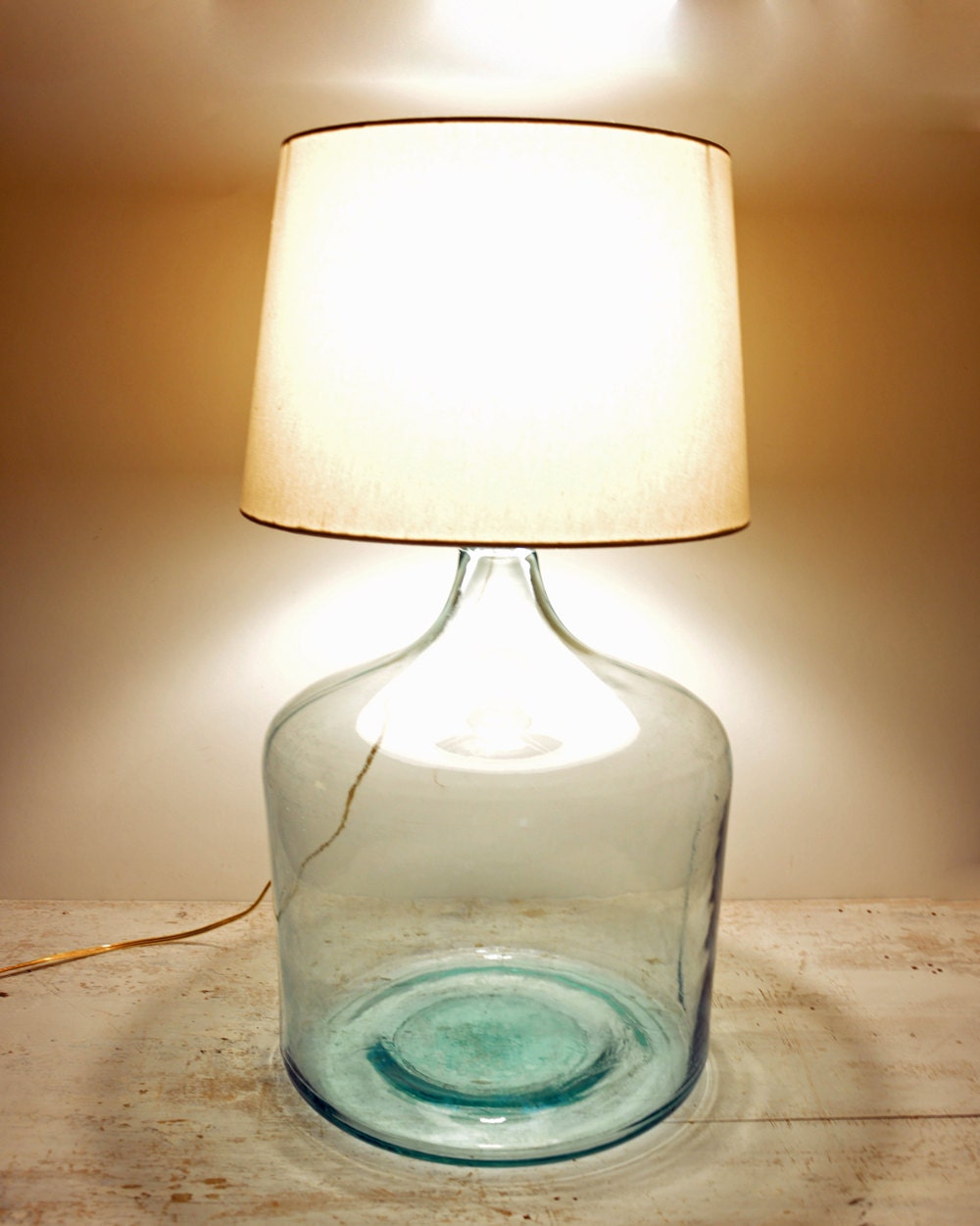 Vintage Carboy Table Lamp / Vintage Lighting