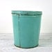 Vintage Storage Tin / Turquoise Tin Box / Industrial Storage