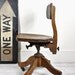 Vintage Wood Office Swivel Chair / Desk Chair / Office Decor