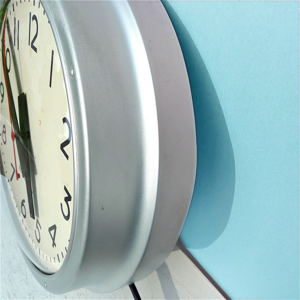 Vintage 1960's Industrial Wall Clock School Style