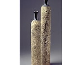 Textured Bottle Handmade Pottery, Minimalist Vessel Neutral Housewares Home Decor Wedding Gift Earthy Natural stoneware Unique 18 in.