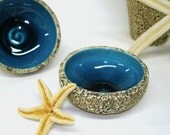 Blue Geode Handmade Ceramic Bowl Rock Mini series / small Decorative Modern pottery white Textured Kitchen Party Housewares - blueroompottery