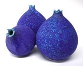 Ceramic Blue Velvet Pomegranate / Handmade Ceramics pottery bud vase wheel thrown Good Luck for your Home Beach House Decor
