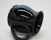 Black Espresso cup Modern Ceramic coffee Tea mug / White Handmade Ceramics winter dinner serving gift for men IN STOCK