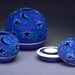 Ceramic Candle holder Spring Home Decor Purple Blue Stars & Moon Velvet Purple Handmade Pottery Candileria Romantic