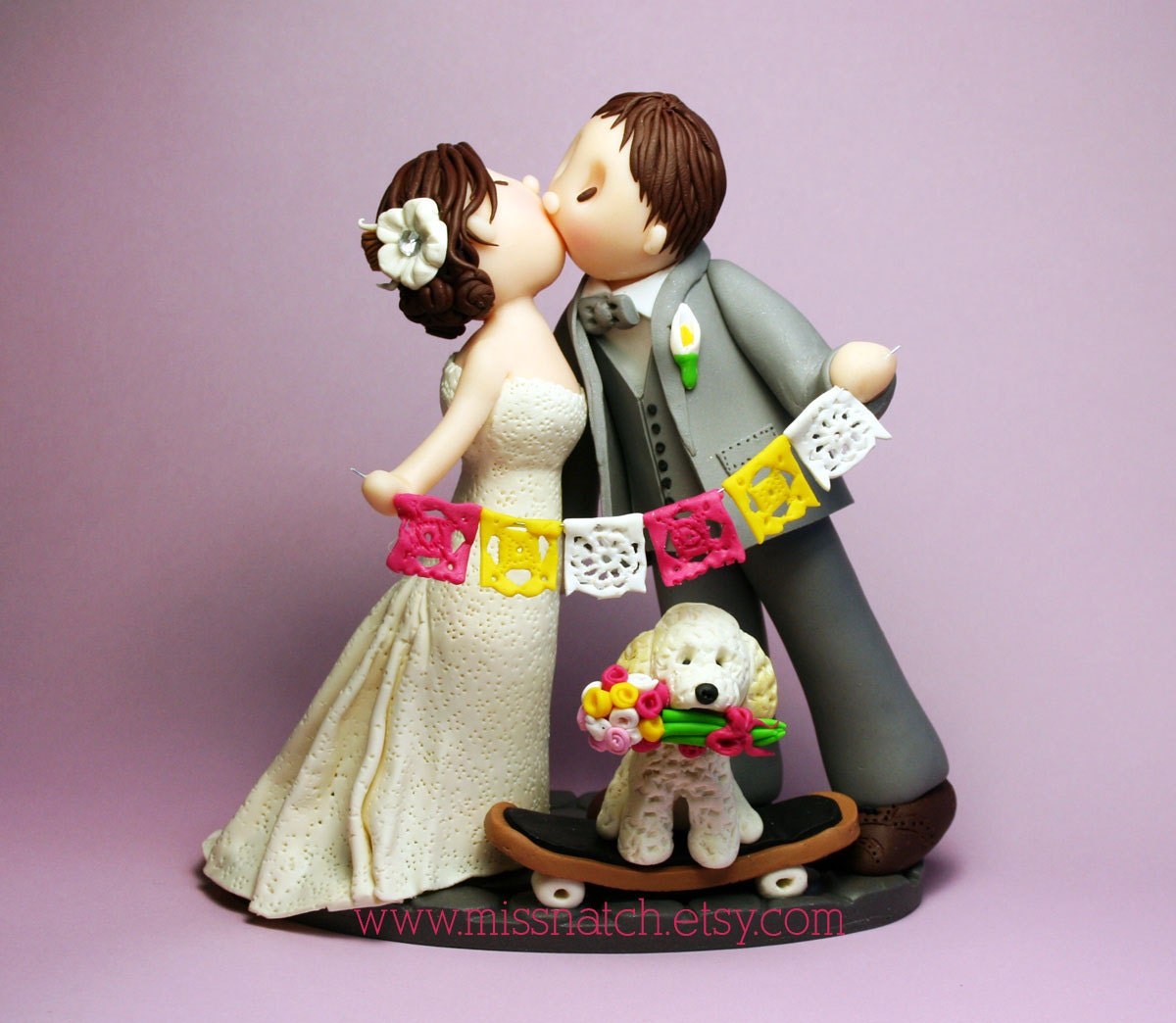 DEPOSIT - Flag Bunting Banner Papel Picado Wedding Cake Topper Il_570xn