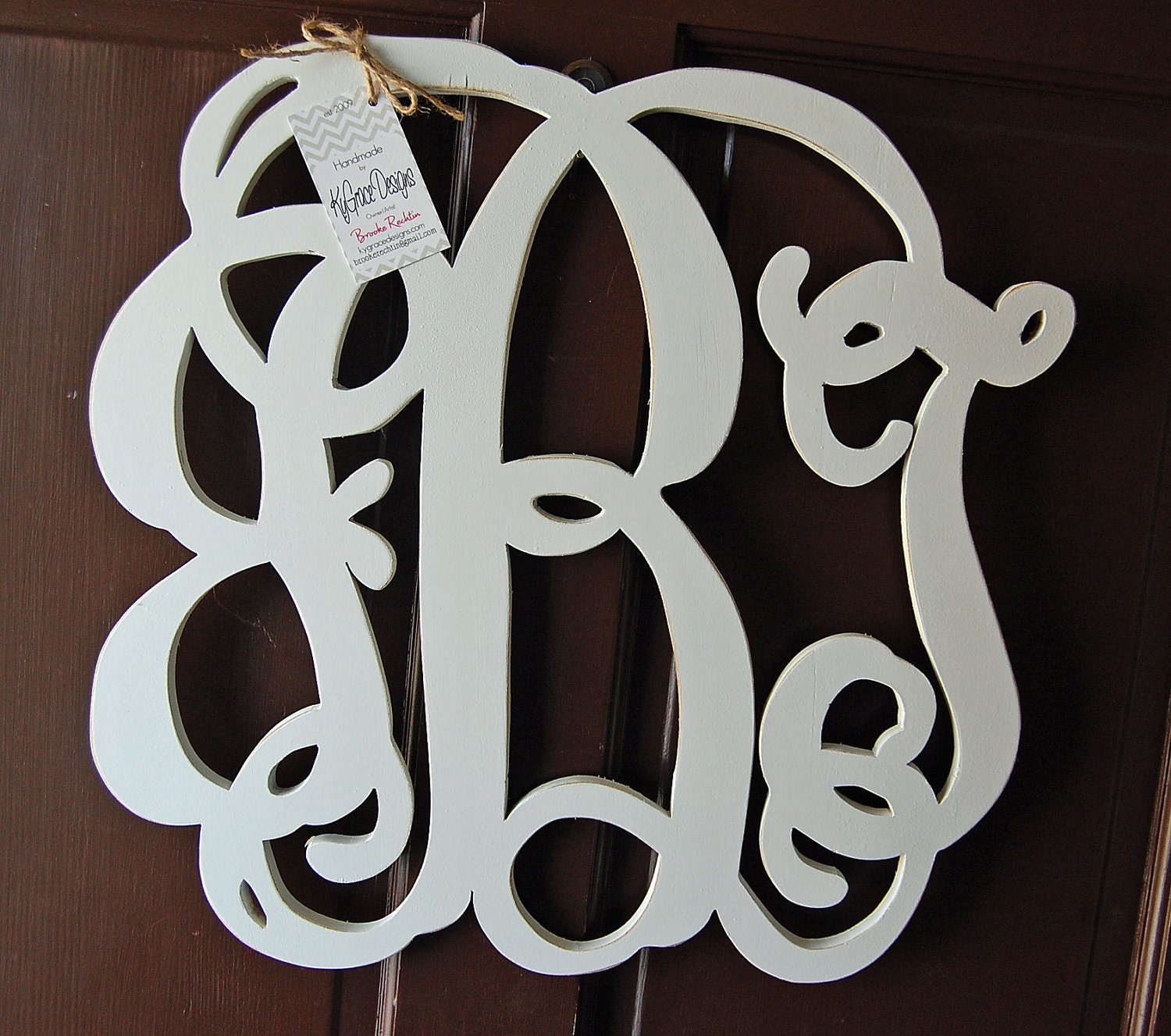 Wood letter Monogram in vine monogram font This is for an 24" monogram
