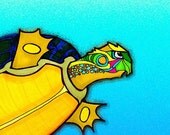 Three Turtles in the Ocean Print