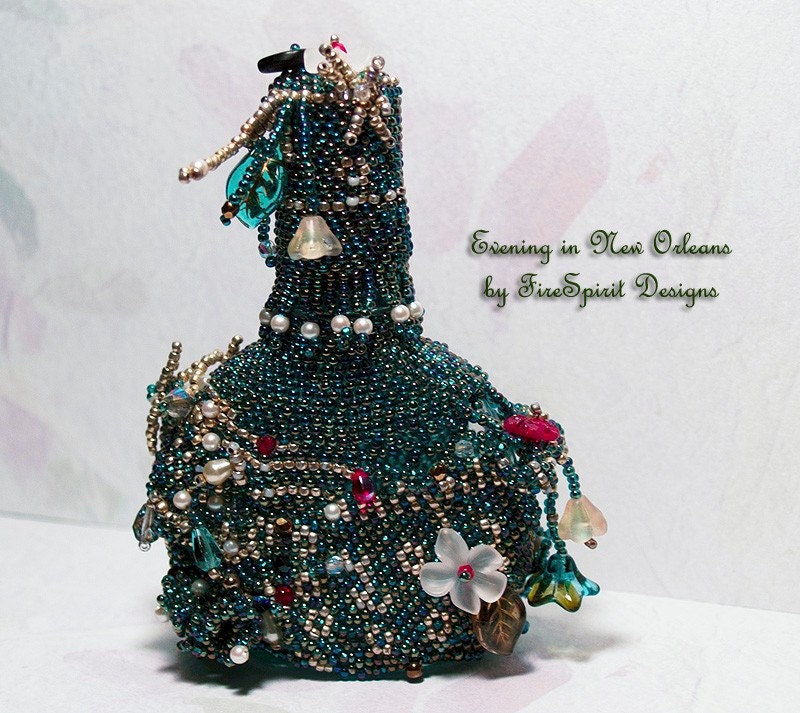Evening in New Orleans- beadwoven vintage perfume bottle