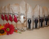 Hand Painted Personalized Bridal Party Wine Glasses - CUSTOM DRESS STYLE - Gift wrapping available