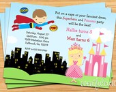 Superhero and Princess Birthday Party Invitation - Printable Il_170x135