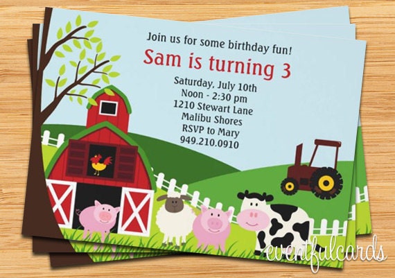 Farm Animals Birthday Party Invitation Il_170x135