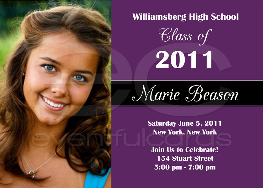 Class of 2013 Purple Graduation Announcment Photocard Il_570xn