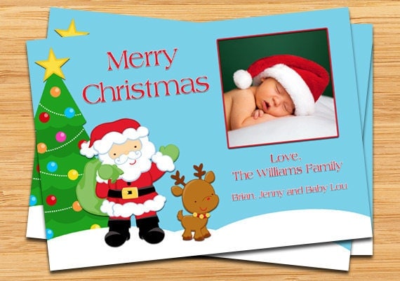 Santa Claus Christmas Card - Print Yourself Il_570xn