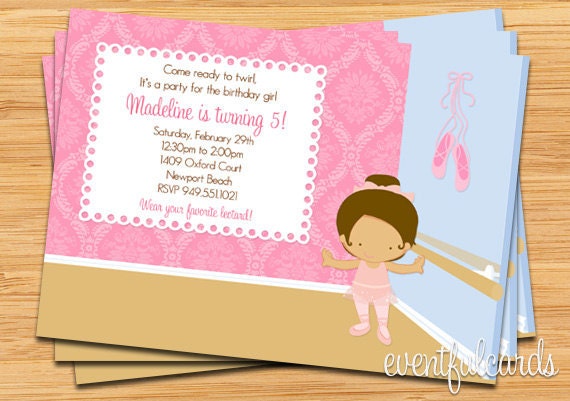 Ballet Birthday Party Invitation Il_570xn