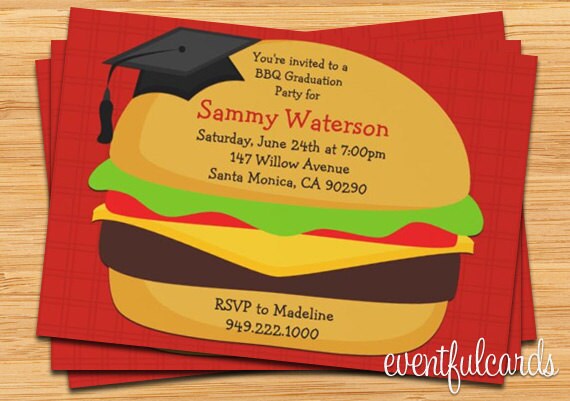 Class of 2013 Graduation BBQ Party Invitation - Print at Home or E-card Il_570xn