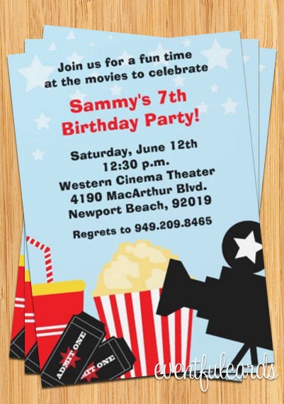 Movie Birthday Party Invitation Il_570xn