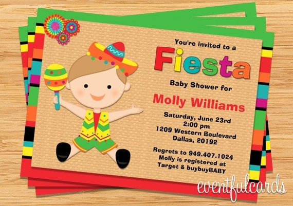 Fiesta Baby Shower Invitation for Boy (Also Available in Girl) Il_570xn