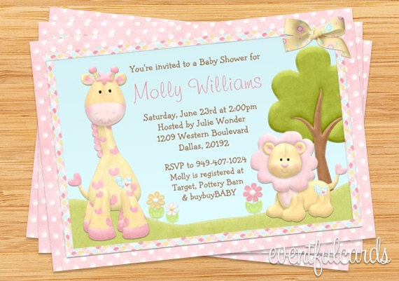 Pink Animals Baby Shower Invitation (Blue for Boys) Il_570xn