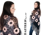 PATTERN - Moonlight Roses Mohair Shawl - Crochet PDF Pattern