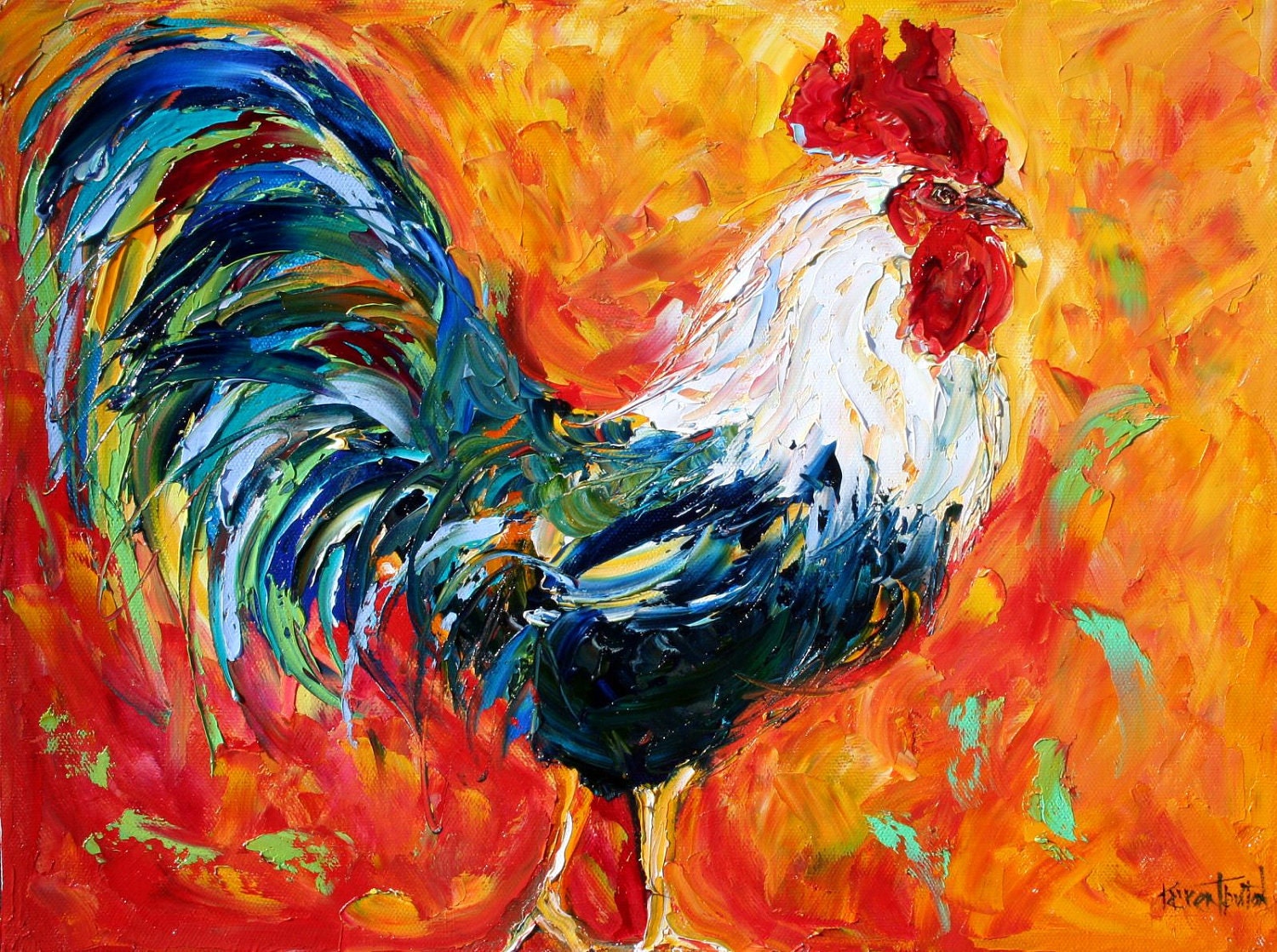 Painting Of Roosters