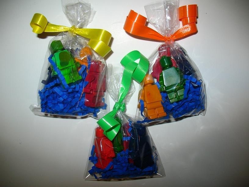 Recycled Crayon Legos and Men Set of 8