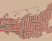 Russia Typography Map Art Print - 13 x 19" // additional sizes available
