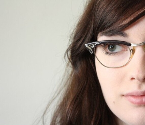 1950s Vintage Cat-Eye Glasses Rhinestone