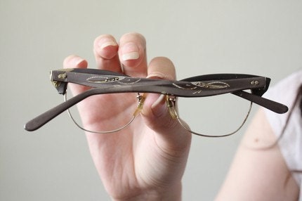 1950s Vintage Cat-Eye Glasses Rhinestone