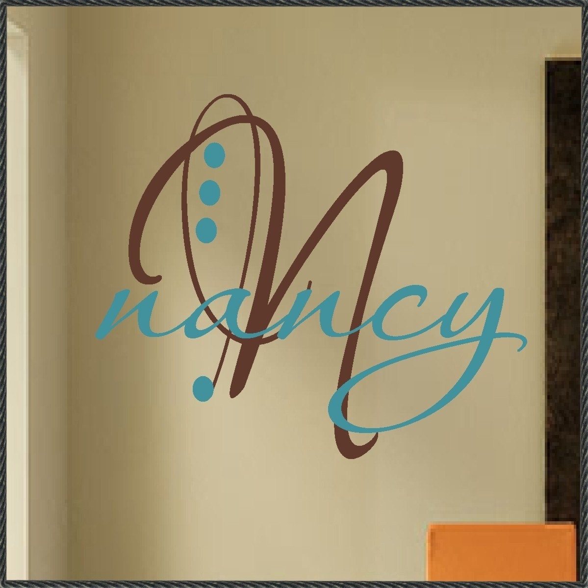 Vinyl Wall Lettering Words Quotes Monogram Personalized Name and Initial
