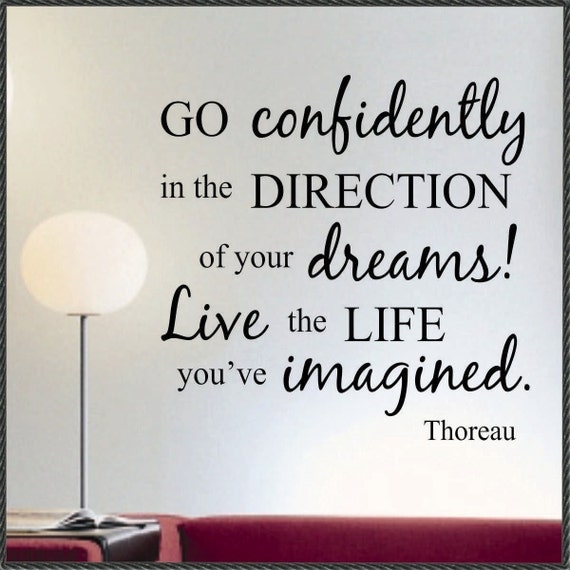 Vinyl Wall Lettering Words Quotes LARGE Decal Go Confidently Thoreau