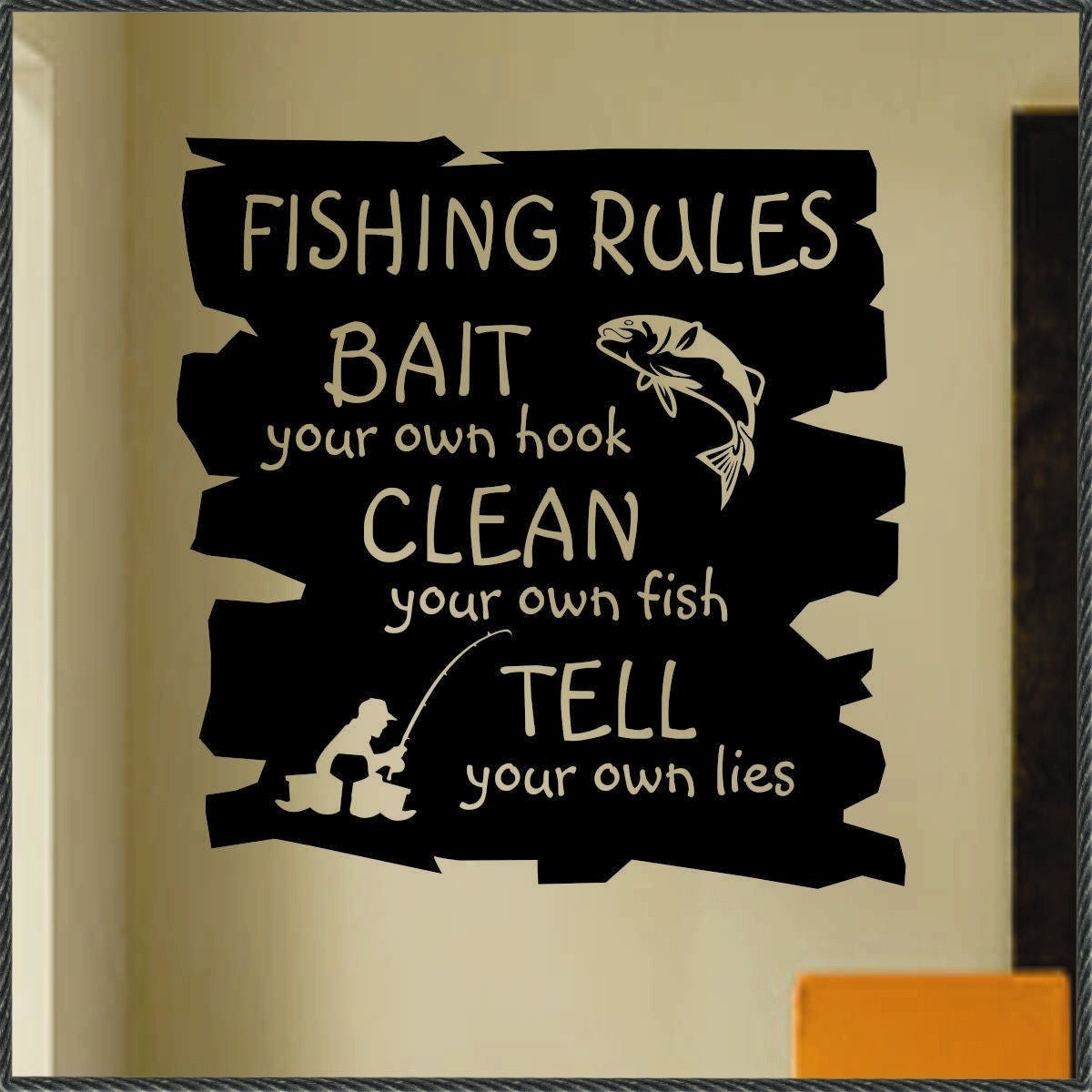 Vinyl Wall Lettering Quotes Words Decals Fishing Rules