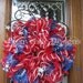 Red, white & blue... Patriotic Mesh Wreath